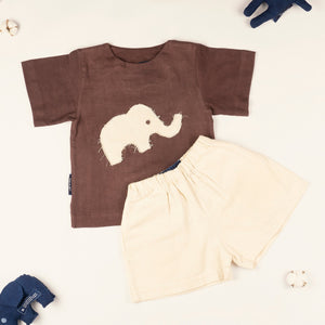 Elephant Patch Shorts Set